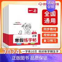 寒假练字帖 小学二年级 [正版]2024一本寒假练字帖寒假衔接一年级二年级三年级四五六年级寒假阅读口算作业寒假写字天天练