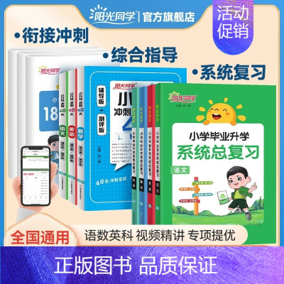 [冲刺阶段]语文+数学-升学复习18套试卷 小学升初中 [正版]2024春小学毕业升学系统总复习语文数学英语人教版小升初