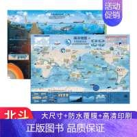 [共2张]海洋地图 [正版]北斗新版中国世界简史地图唐诗宋词地图 儿童房高清防水大尺寸挂画百科地图 学生家用地理历史语文