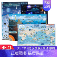 [正版]共4张天空海洋地图 86*60cm少儿童生物天文气象科普百科启蒙地图墙贴挂画 儿童房装饰贴画学生用图覆膜贴图