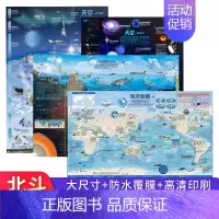 [正版]共4张天空海洋地图 86*60cm少儿童生物天文气象科普百科启蒙地图墙贴挂画 儿童房装饰贴画学生用图覆膜贴图