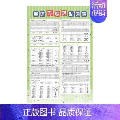 不规则变形挂图 初中通用 [正版]易蓓初中英语八大时态挂图语法不规则专项训练表英语时态基础知识汇总表常考知识点归纳英语学