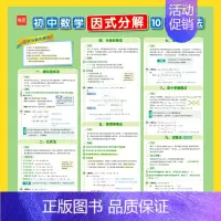 初中数学[因式分解10大解法]挂图 [正版]初中数学因式分解10大解法挂图知识墙贴数学公式大全挂图数学复习资料要点汇总教