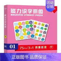[1阶]儿童磁力识字拼图1本 [正版]幼儿早教磁力识字拼图全套6本1-6阶段儿童磁力识字拼图3到6岁宝宝磁性幼儿早教书进