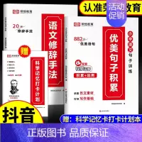 3册:优美句子+修辞手法+打卡计划 小学通用 [正版]2023新版优美句子积累大全小学语文句子专项训练人教版小学生语文修