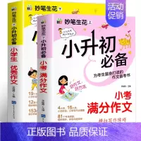 2册:小升初满分+优秀作文 小学升初中 [正版]2024新版小升初满分作文 六年级升初一小学生作文书大全人教版小考满分作