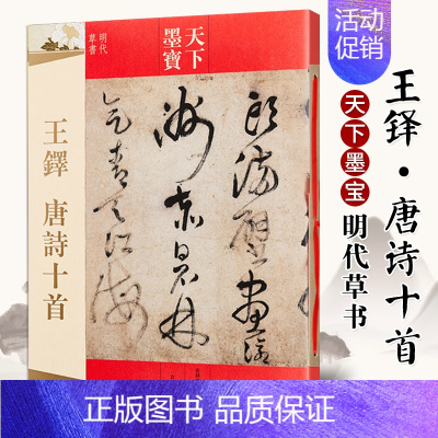 [正版]王铎唐诗十首 天下墨宝 王铎古诗词书法字帖 简体旁注 16开明代草书临摹 吉林文史出版