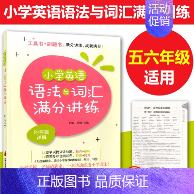 [正版] 小学英语语法与词汇满分讲练 小学五六年级英语语法强化训练 上海小学英语词汇精讲精练 总结小学语法 句型 短