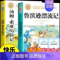 [2册]鲁滨逊漂流记+汤姆索亚历险记 [正版]全套4册鲁滨逊漂流记六年级必读的课外书原著完整版汤姆索亚历险记尼尔斯骑鹅旅