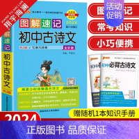 图解速记-初中古诗文 初中通用 [正版]图解速记初中语文数学物理化学生物地理道德与法治历史小四门基础知识点汇总大全英语语