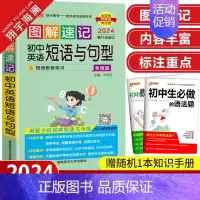 图解速记-初中英语短语与句型 初中通用 [正版]2024新版pass绿卡图书图解速记初中英语短语与句型 考频版初中英语口