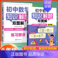 数学知识解题双图解 八年级/初中二年级 [正版]2024新版初中八年级上下册数学知识解题双图解2本套8年级知识梳理解题分