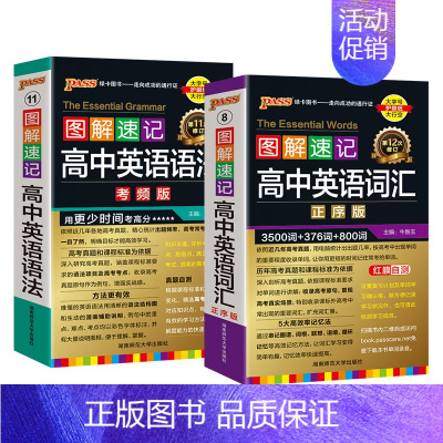 英语语法+词汇正序 高中通用 [正版]2025新版图解速记高中英语词汇3500词正序版高考单词词典背随身记pass绿卡图