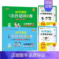 语文+数学[速记+速练]4本 小学升初中 [正版]60天速记小学语文知识小升初数学英语单词词汇六年级总复习基础重点知识大