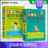 [2本套]地理+生物 初中通用 [正版]2024新版图解速记初中地理生物合订本知识点速查速记会考中考总复习资料教辅用书基