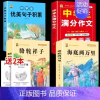 [4本]优美句子+作文+骆驼+海底 [正版]海底两万里七年级必读骆驼祥子原著书老舍下册必读课外书小学初中版人教完整版初中