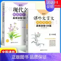8年级 课外文言文+现代文(2本) 初中通用 [正版]初中课外文言文阅读周计划高效训练120篇 七八九年级现代文阅读周计