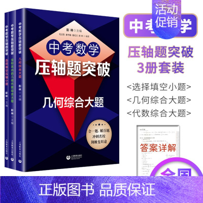 中考数学压轴题突破系列(全3册) 初中通用 [正版]初中中考数学压轴题精讲精练突破阅读探究新定初中数学压轴题789年级数