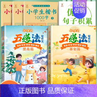 [6本]五感法+积累+字帖 [正版]小学语文扩句法五感法写作文每日晨读美文一看就会小学生看图写话一二年级优美句子积累大全