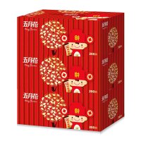 五月花 抽纸 纯厚经典 2层200抽*3盒(L码)盒装面巾纸喜庆装卫生纸婚庆大规格纸巾商务盒抽