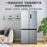 (就近仓发货)美的BCD-480WSPZM(E)榭湖银 480升四开门冰箱双变频一级能效家用双循环风冷无霜温湿精控