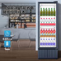 海尔展示柜冷藏保鲜柜饮料柜透明玻璃门水果展示柜商用  无需倒水约装120瓶 SC-239J