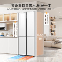 美菱 BCD-500WP9BZX 十字四开门一级玻璃门冰箱60.9cm超薄零平嵌入