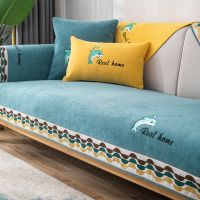 雪尼尔沙发垫四季通用防滑高档沙发套罩北欧简约坐垫子加厚盖布巾