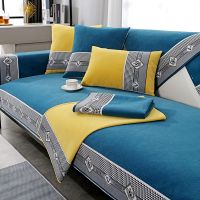 雪尼尔沙发垫四季通用防滑高档皮沙发套罩坐垫子简约现代靠背盖布