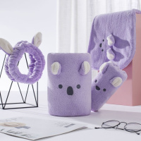 干发帽女吸水强速干不毛可爱发带浴巾毛巾防走光浴裙四件套