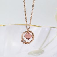 闺蜜项链三人三个韩版星空钥匙女学生少女心锁骨链吊坠女情侣生 （玫瑰金）梦之星球 简装