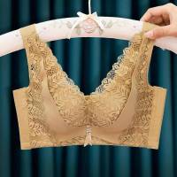 乳胶内衣女深V小胸用聚拢上托无痕无钢圈透气防下垂收副乳文胸罩 香黄色 34/75AB