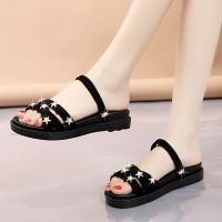 2021年新款原宿风罗马凉鞋女夏季时尚百搭ins潮平底鞋厚底松糕鞋 黑色[1899] 35