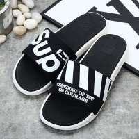 2021新款男士拖鞋男外穿夏天家用防滑厚底室内居家一字凉拖鞋女 经典SUP[黑色] 36-37码 [偏小一码]