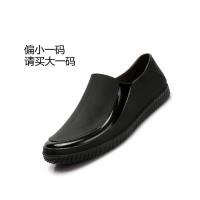塑胶牛筋底雨鞋男四季工作鞋低帮防滑厨房鞋男式胶鞋钓鱼鞋防水鞋 5588 纯黑色 偏小一码 39
