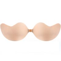 前扣无肩带胸贴女婚纱用超薄聚拢防滑上托无痕隐形胸垫内衣乳贴 肤色 A(胸部偏小选)