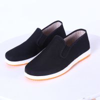 老北京布鞋女单鞋男款春夏季耐磨防滑韩版潮流软底透气男士布鞋 养生布鞋黄色底(一双装) 36