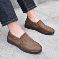 2021新款男士大码工作休闲鞋子46软底45一脚蹬48爸爸老北京布鞋男 咖啡色 2021新款 38