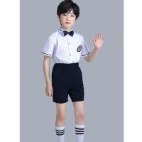 六一儿童演出服装男女童背带裤校服小学生诗歌朗诵毕业表演合唱服 领口星星款式男 110