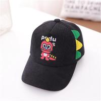 儿童帽子潮男童女童鸭舌帽秋冬季卡通可爱恐龙棒球帽小孩宝宝百 黑色. 2-8岁（48-54cm）.