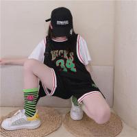 2021新款儿童球衣套装2021新款男童女童韩版两件套中大童薄款夏装 黑色球衣套装 (优质舒适面料) 110 (建议身高