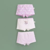 儿童内裤女童莱卡平角小女孩三角四角棉短裤中大童女宝宝不夹PP S861/紫色独角兽PJ361 100cm