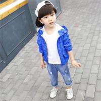 男童春装外套儿童春秋上衣中小童防风夹克宝宝深秋加绒迷彩冲锋衣 线条薄款蓝色 80 建议身高75左右