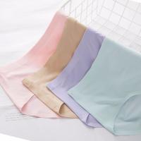 [冰丝内裤女]夏季无痕内裤女性感中高腰收腹冰丝一片式三角裤女 冰丝随机杂色杂款一件[一条装] M 80-100斤