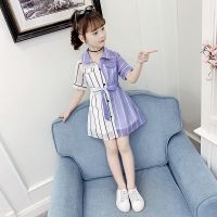 女童连衣裙夏装2020新款儿童韩版夏季雪纺宝宝裙子洋气女孩公主裙 BR衬裙蓝色 50码建议身高40cm
