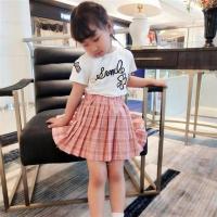女童半身裙百褶裙中大童学院风春秋夏JK儿童格子短裙小孩学生校裙 粉色格子 短裙-内设安全裤 90 cm