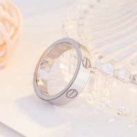 卡家地亚Love满天星钛钢经典款戒指一对闺蜜情侣同款对戒简约韩版 银色无砖 无包装 5号