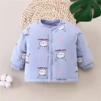 儿童新款冬季棉袄内胆宝宝棉衣小孩加厚保暖衣服 蓝色 字母兔棉袄 66cm