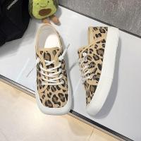 韩国东大门2021新款方头茄子鞋豹纹帆布鞋休闲青春活力校园风圆头 828豹纹 方头尺码偏小 35