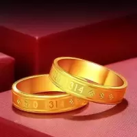 新款1314戒指男女款情侣对戒心电结婚情侣礼物龙凤精品戒指饰品 1314戒指 6号[13#-14#]